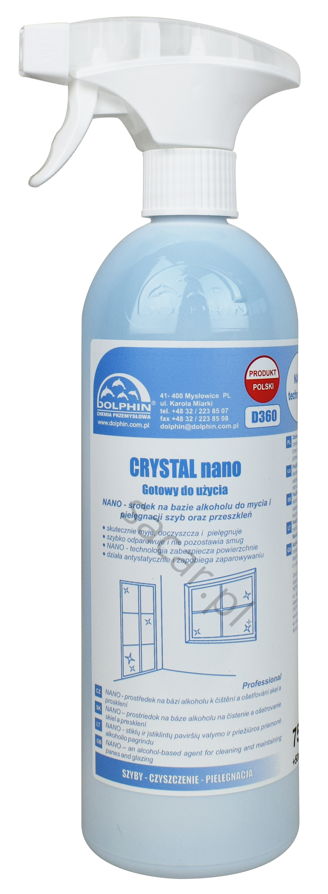 Dolphin CRYSTAL nano 750ml do mycia szyb