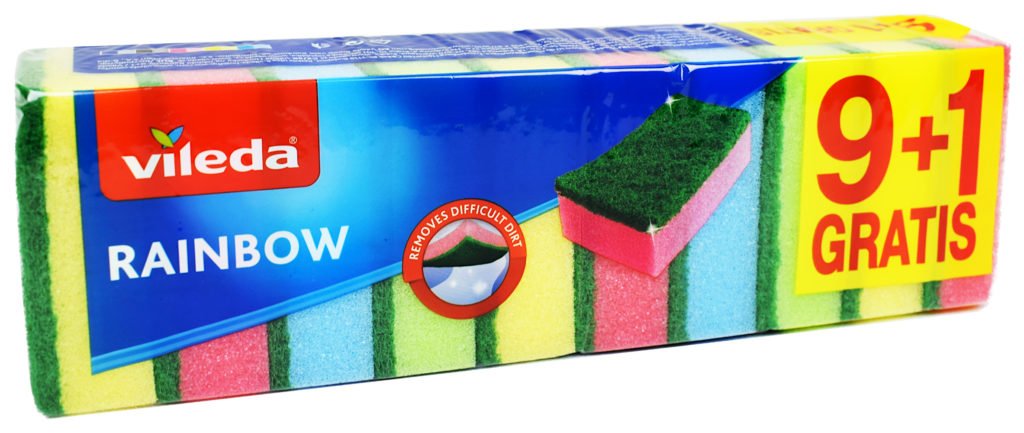 VILEDA gąbki zmywak Rainbow 10 - Gąbki ścierki druciaki