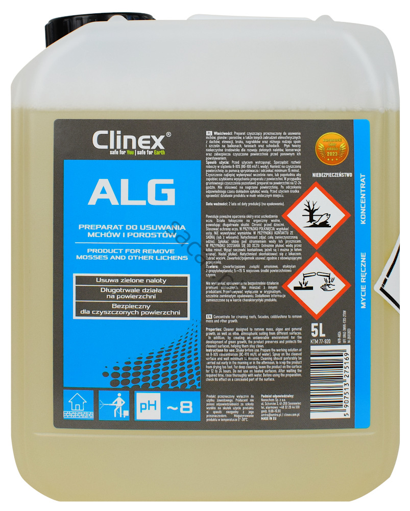 Clinex ALG 5l czyści mchy porosty