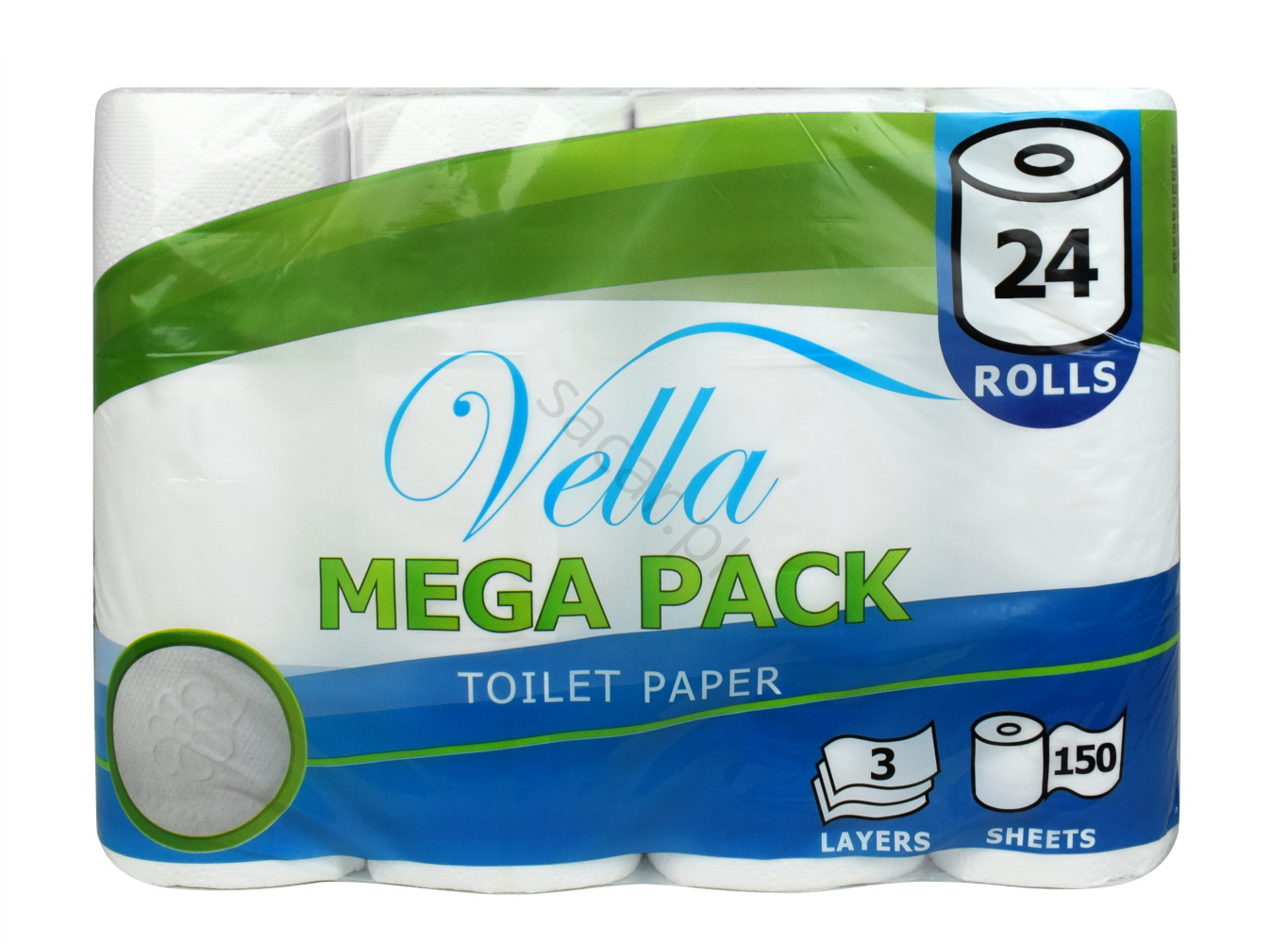 Trzywarstwowy papier toaletowy Mega Pack 24 rolki