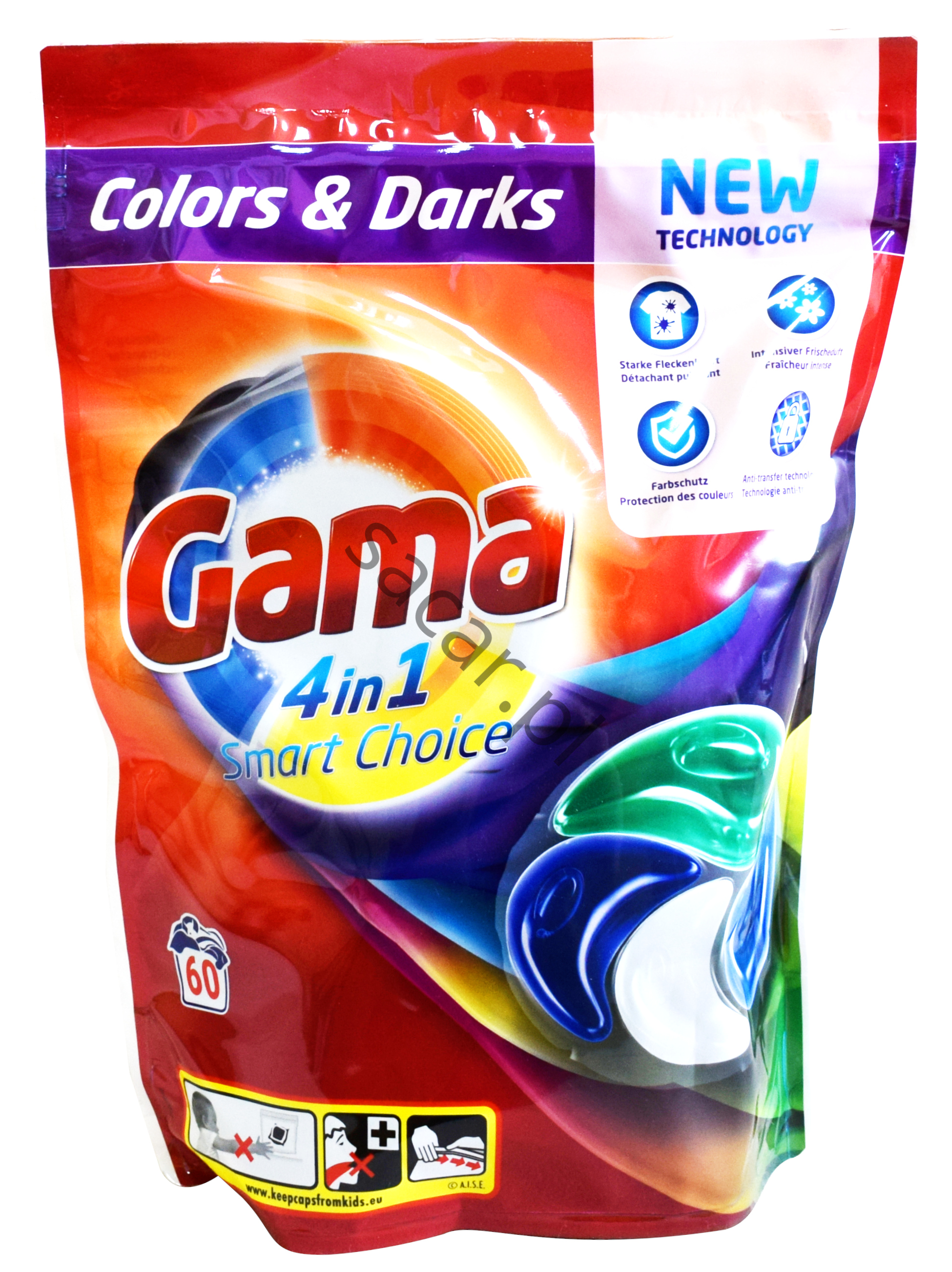 GAMA Colors&Darks 60szt 4w1 kapsułki do prania